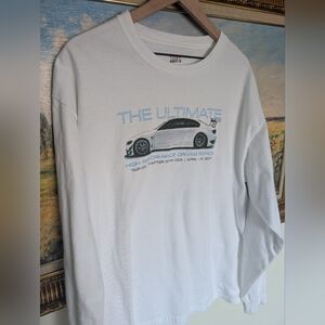 BMW VIR Drivers School White Long Sleeve Tee with Car Graphic XL